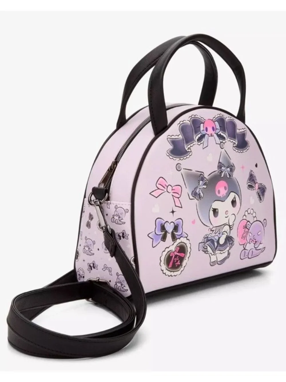 Loungefly Sanrio Kuromi Baku Ribbon Dome Crossbody Convertible Bag Skull NWT
